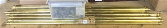 19 brass stair rods with clips